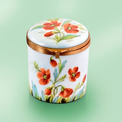 Picture of Limoges Poppies Stamp Box
