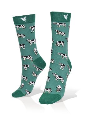Picture of Cows on Green Socks