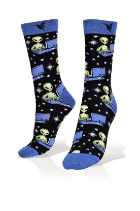 Picture of Alien with Laptop Socks 