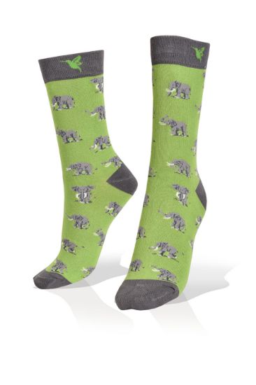 Picture of Elephants on Green Socks