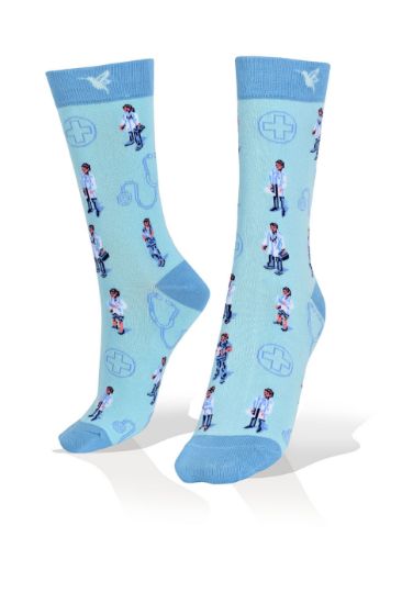 Picture of Doctors Socks on Blue