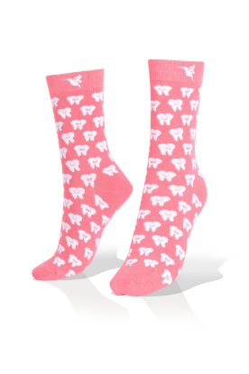 Picture of Teeth on Pink Socks 
