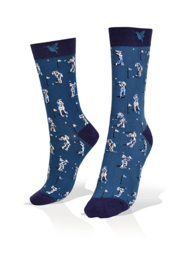 Picture of Golfers on Blue Socks 