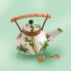 Picture of Limoges Green Leaves Bamboo Oriental Teapot Box 