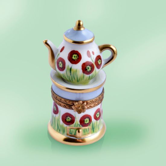 Picture of Limoges Teapot on Stand with Poppies 