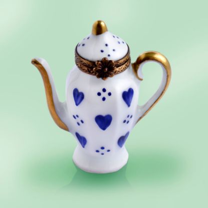 Picture of Limoges Coffee Pot with Blue Hearts Box