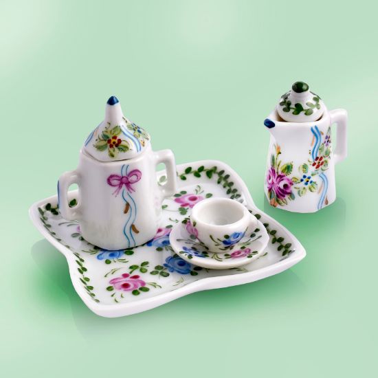Picture of One Cup Tea Service with Ribbons and Roses