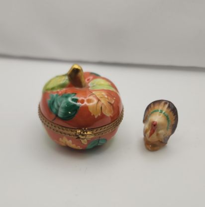 Picture of Limoges Pumpkin with Leaves Box and Turkey