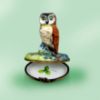 Picture of Limoges Owl on Branch with Green Leaves Box