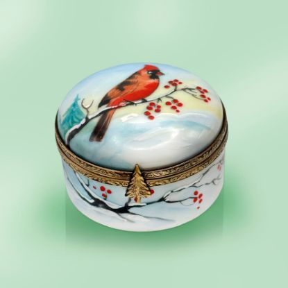 Picture of Limoges Cardinal on the Snow Box