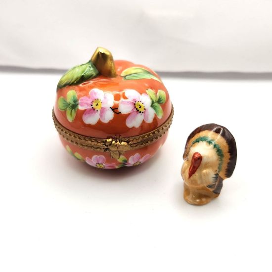 Picture of Limoges Pumpkin with Flowers Box and Turkey