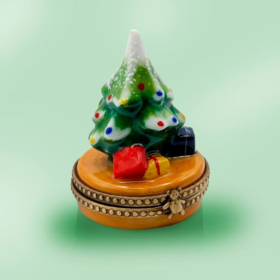 Picture of Limoges Mini Christmas Tree with Gifts on Round Box