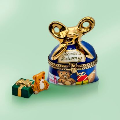 Picture of Limoges Blue Santa s Bag Box with Teddy