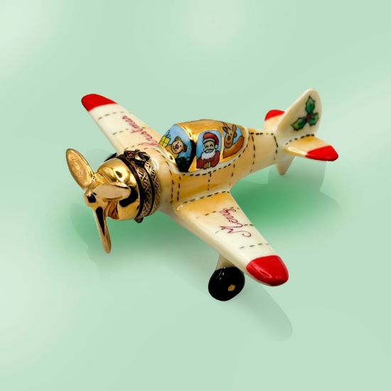 Picture of Limoges Merry Christmas Santa and Friends Plane Box