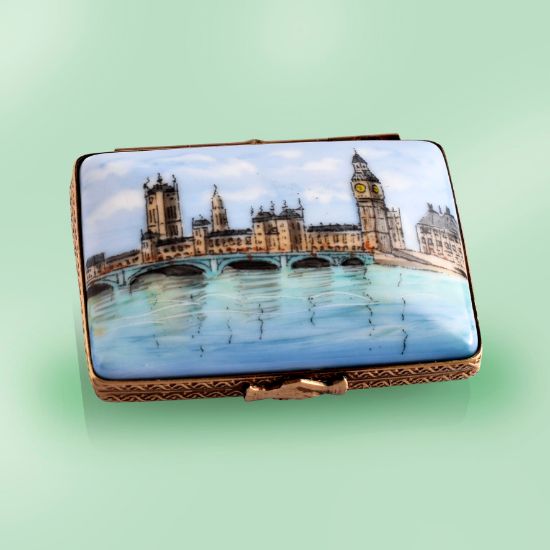 Picture of Limoges London Thames River Postcard Box 