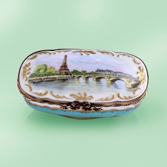 Picture of Paris Painting Artistic Museum Box with Gold Leaf Accents 