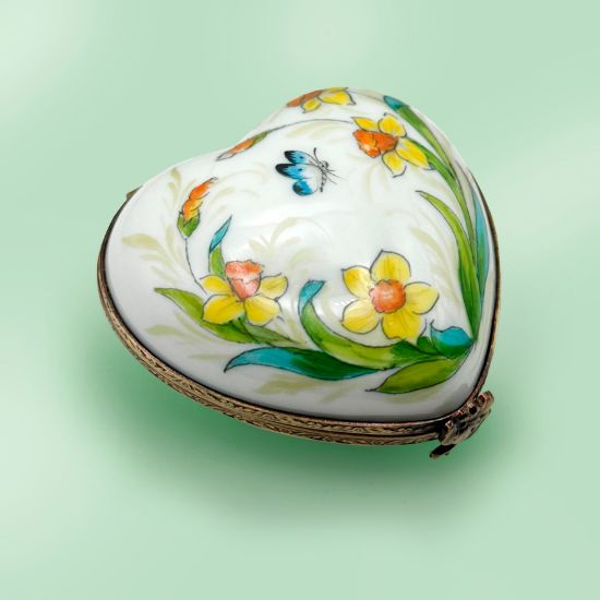Picture of Limoges Daffodil Heart Box