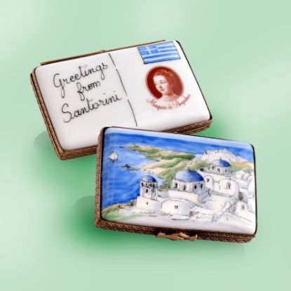 Picture of Limoges Santorini Postcard Box, Each.