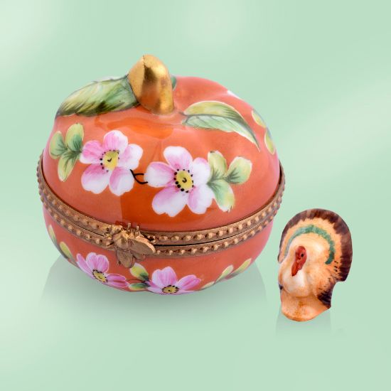 Picture of Limoges Pumpkin with Flowers Box and Turkey