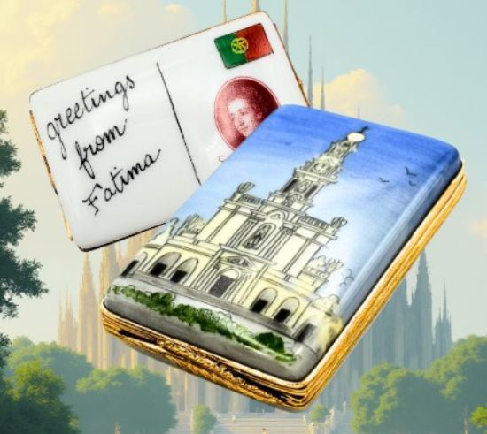 Picture of Limoges Fatima Postcard Box