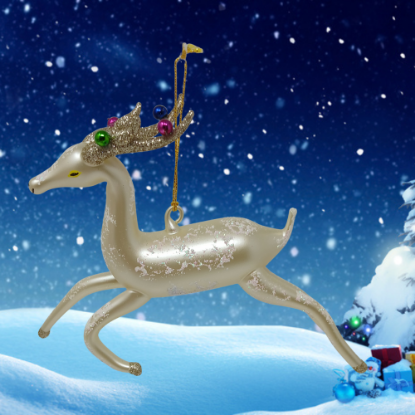 Picture of De Carlini Reindeer Running Christmas Ornament