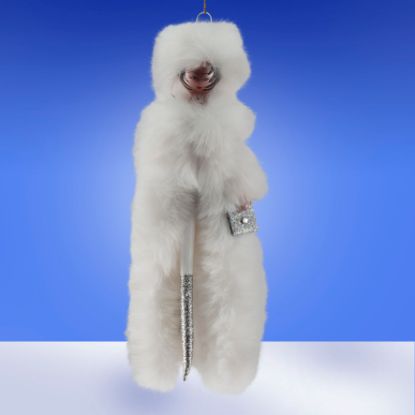 Picture of De Carlini  Winter Lady with White Fur Coat Ornament