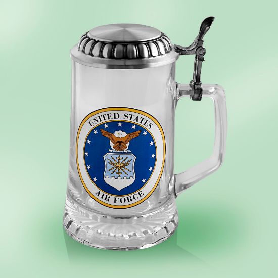 Picture of US Air Force (with Lid) Glass Stein