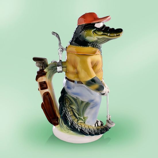 Picture of Alligator Golfer Beer Stein - Crocodile Golfer