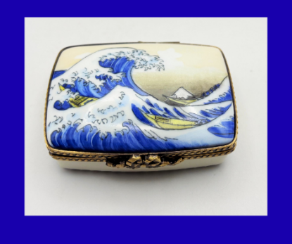 Picture of Limoges Kanawaga Wave Painting Box