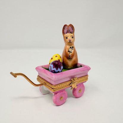 Picture of Limoges Easter Rabbit on Pink Cart Box