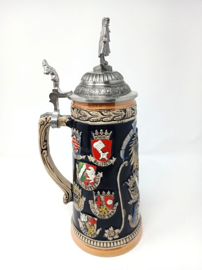 Picture of Deutschland Provinces Coat of Arms German Beer Stein with Eagle Top