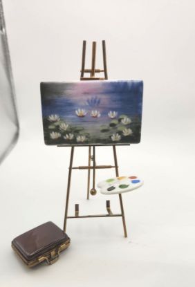 Picture of Limoges Monet waterlilies on Painter s Easel with painters palette 