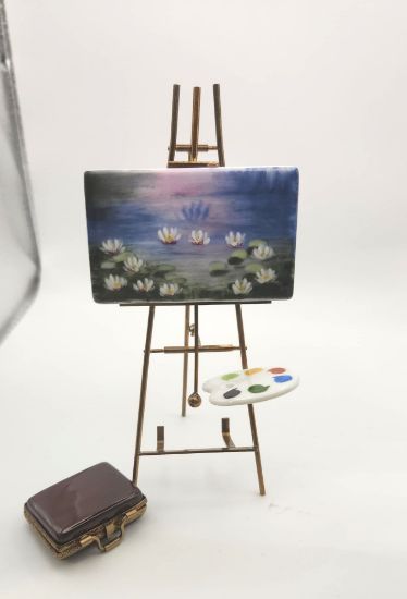 Picture of Limoges Monet waterlilies on Painter s Easel with painters palette 