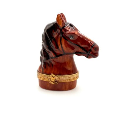 Picture of Limoges Brown Horse Head Box