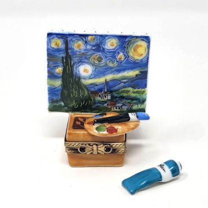 Picture of Limoges Starry Night Painting on Easel Box