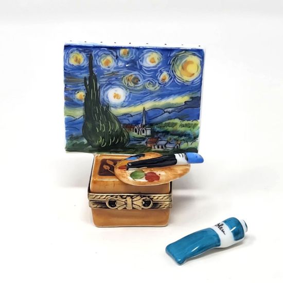 Picture of Limoges Starry Night Painting on Easel Box