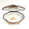 Picture of Limoges Blue Chest with Flowers Box and gold leaf.