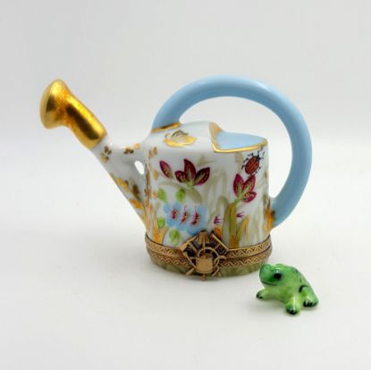 Picture of Limoges Waterinc Can with Flowers, Bees and Ladybugs Box and Frog
