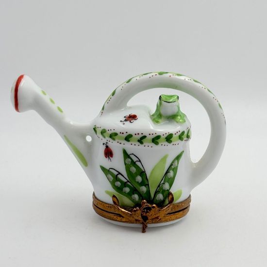 Picture of Limoges Waterin Can with Lily of the Valley and Frog Box