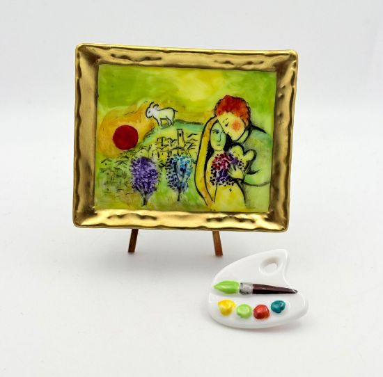 Picture of Limoges Les Amoureux  de St Paul de Vence Painting Box on Easel by Chagall