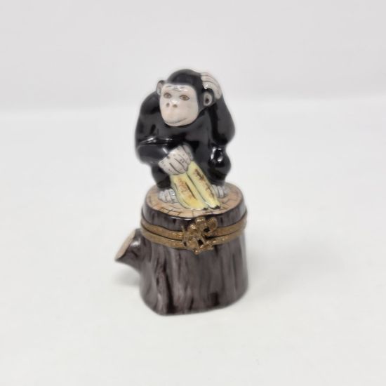 Picture of Limoges Monkey on Barrel with Bananas Box